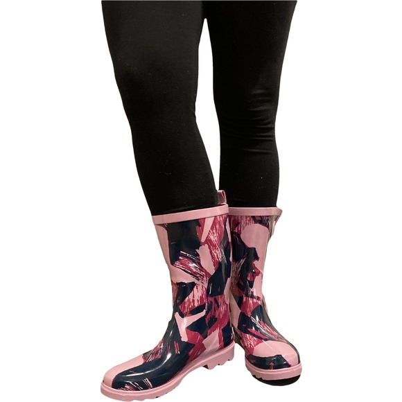 Women Rain Boots Cute 11" Mid-Calf Rubber , Garden - Picture 2 of 6
